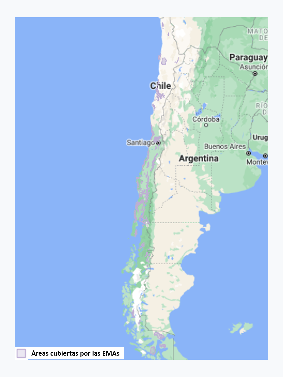 Localización de Áreas de coberturas de las EMAs propuestas